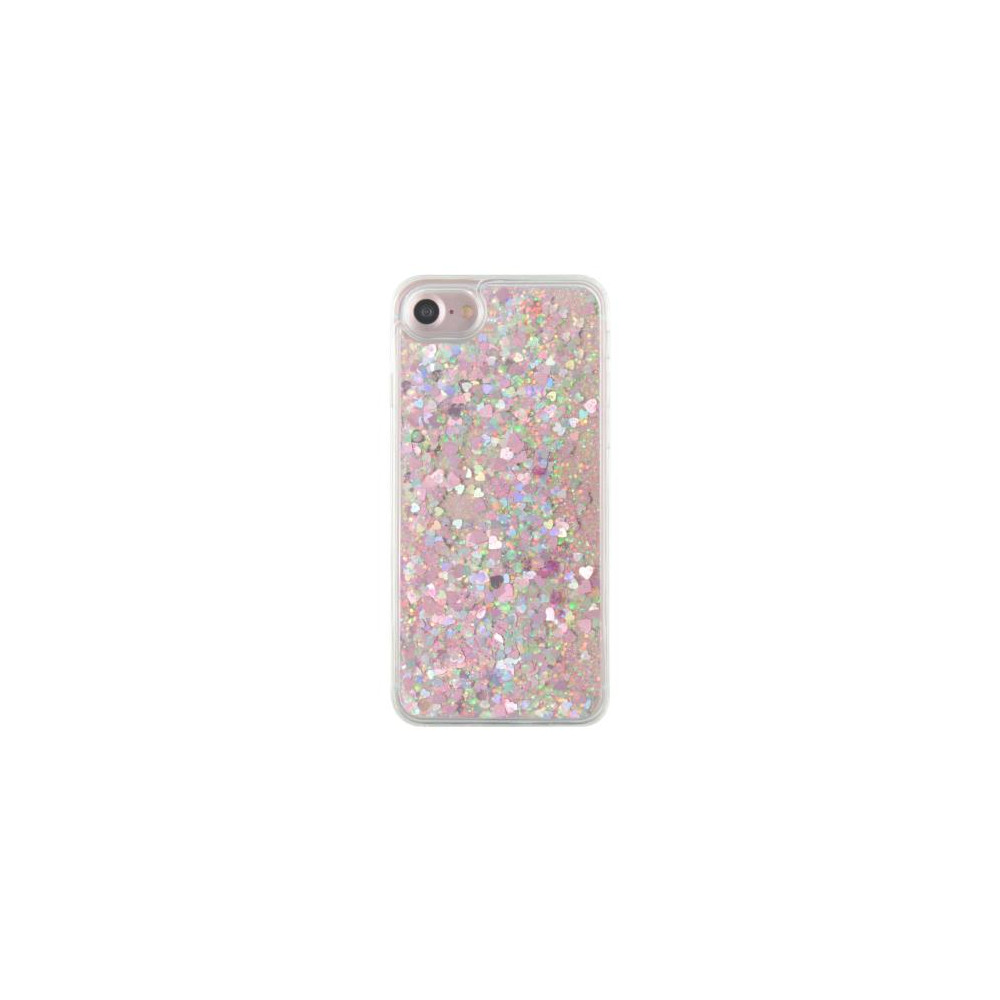 Coque Rigide iPhone 7 Liquides coeur Paillettes Mouvant
