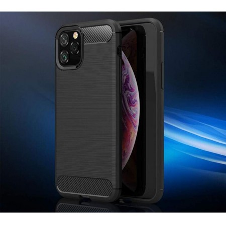 Coque silicone Noire Carbone pour iPhone 11