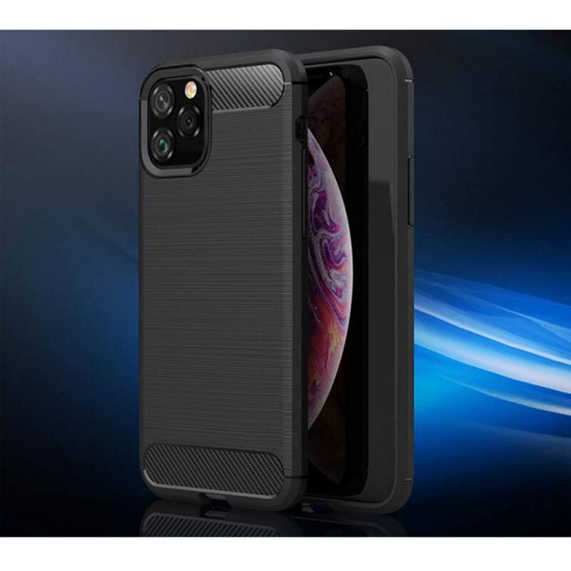 Coque silicone Noire Carbone pour iPhone 11