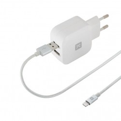 Chargeur mural 2x USB et câble Lightning