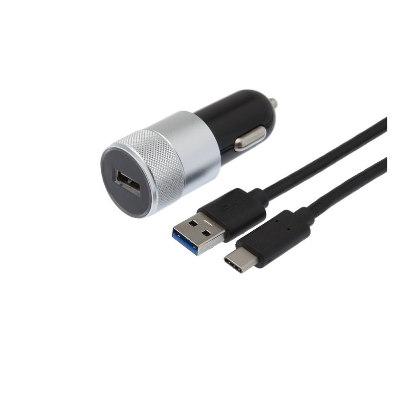 Chargeur USB allume cigare 2,1A + Câble USB 3.0 Type-C