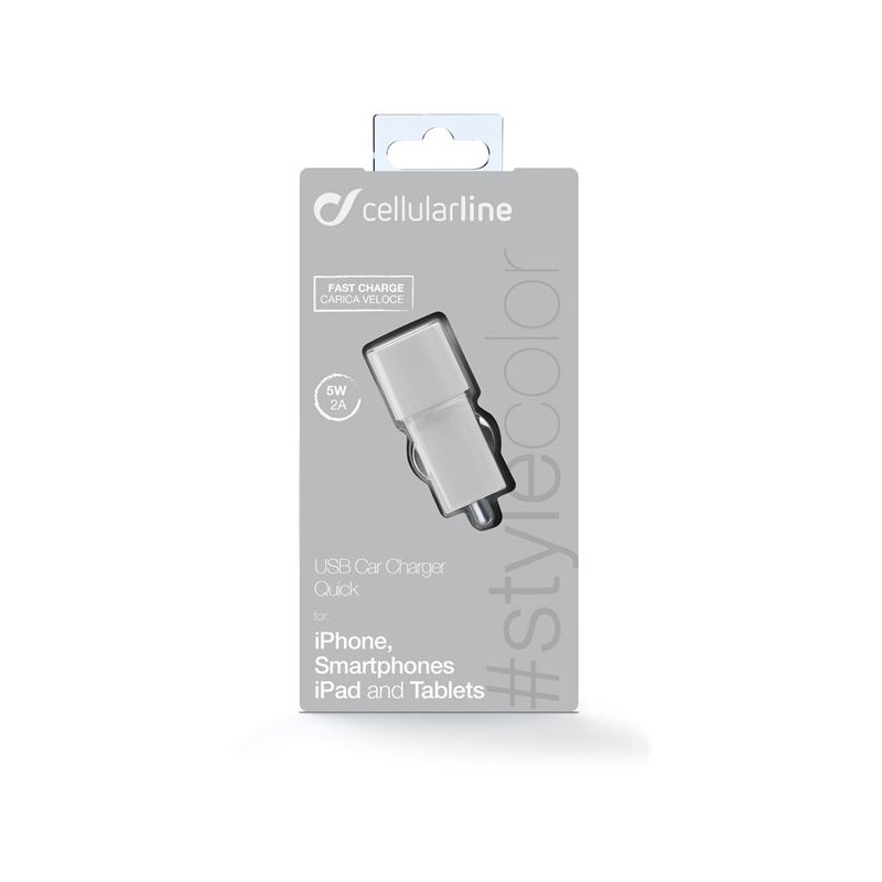 Chargeur allume cigare blanc 1 entrée 2A