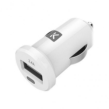 Chargeur allume-cigare blanc 2,4A