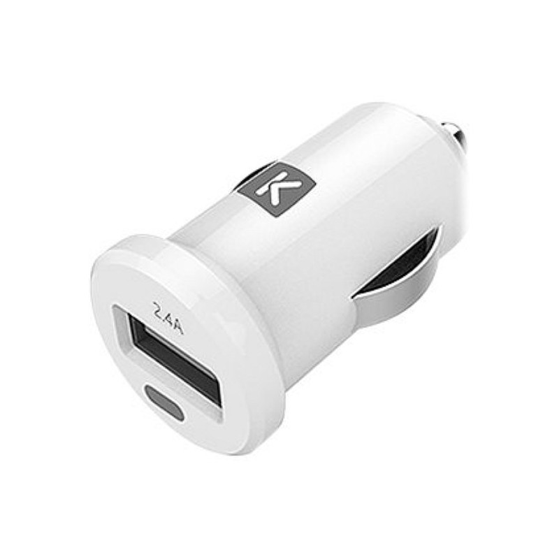 Chargeur allume-cigare blanc 2,4A