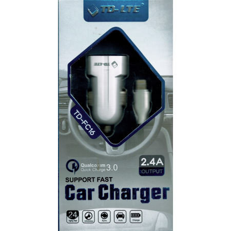 Chargeur voiture Lightning Quick Charge 3.0 2,4A