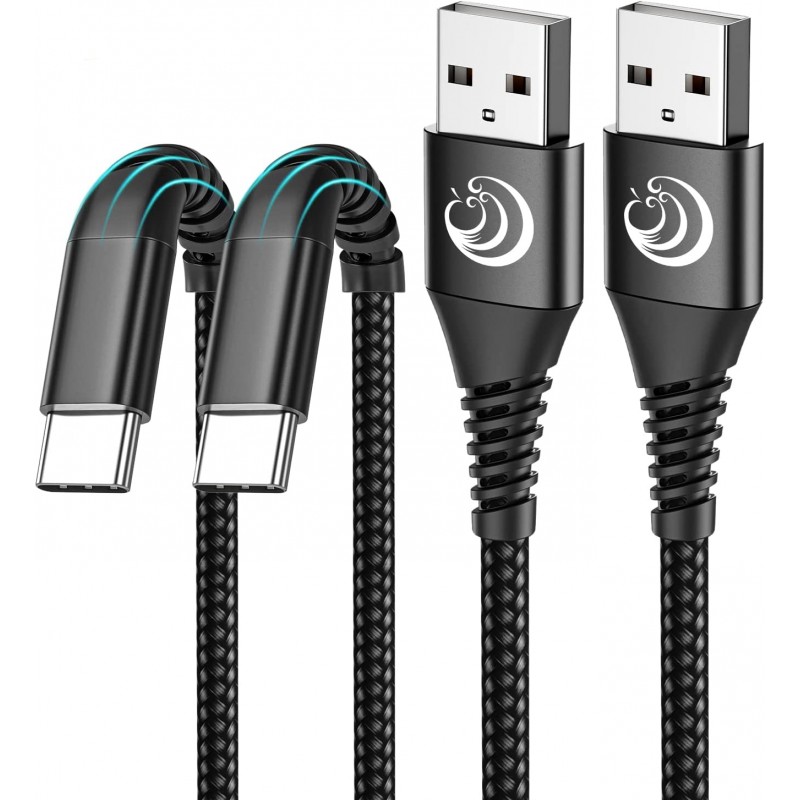 Câble USB C [2m+2m / Lot de 2] 3A Type C Charge Rapide Nylon