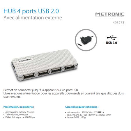 Mini HUB 4 ports USB 2.0