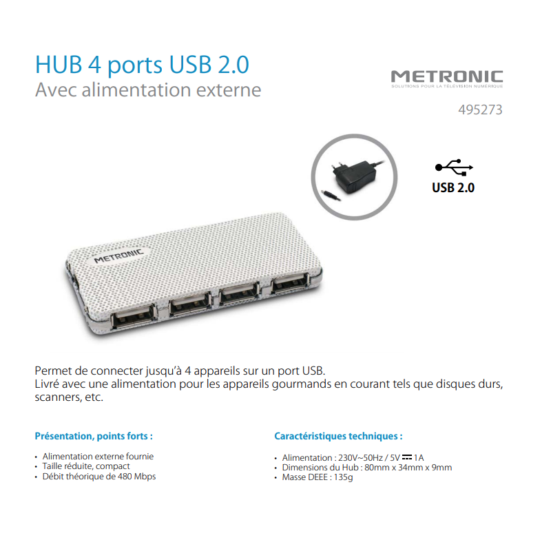 Mini HUB 4 ports USB 2.0