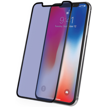 Protection d'écran en verre trempé avec Anti-lumière bleue pour iPhone X/XS