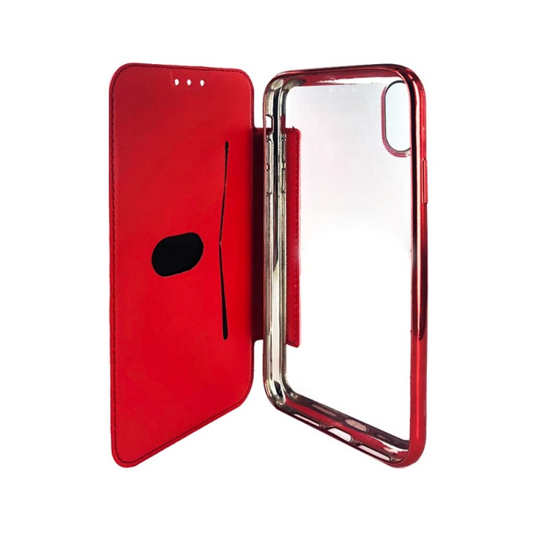 Coque de protection transparente rouge pour iPhone XR