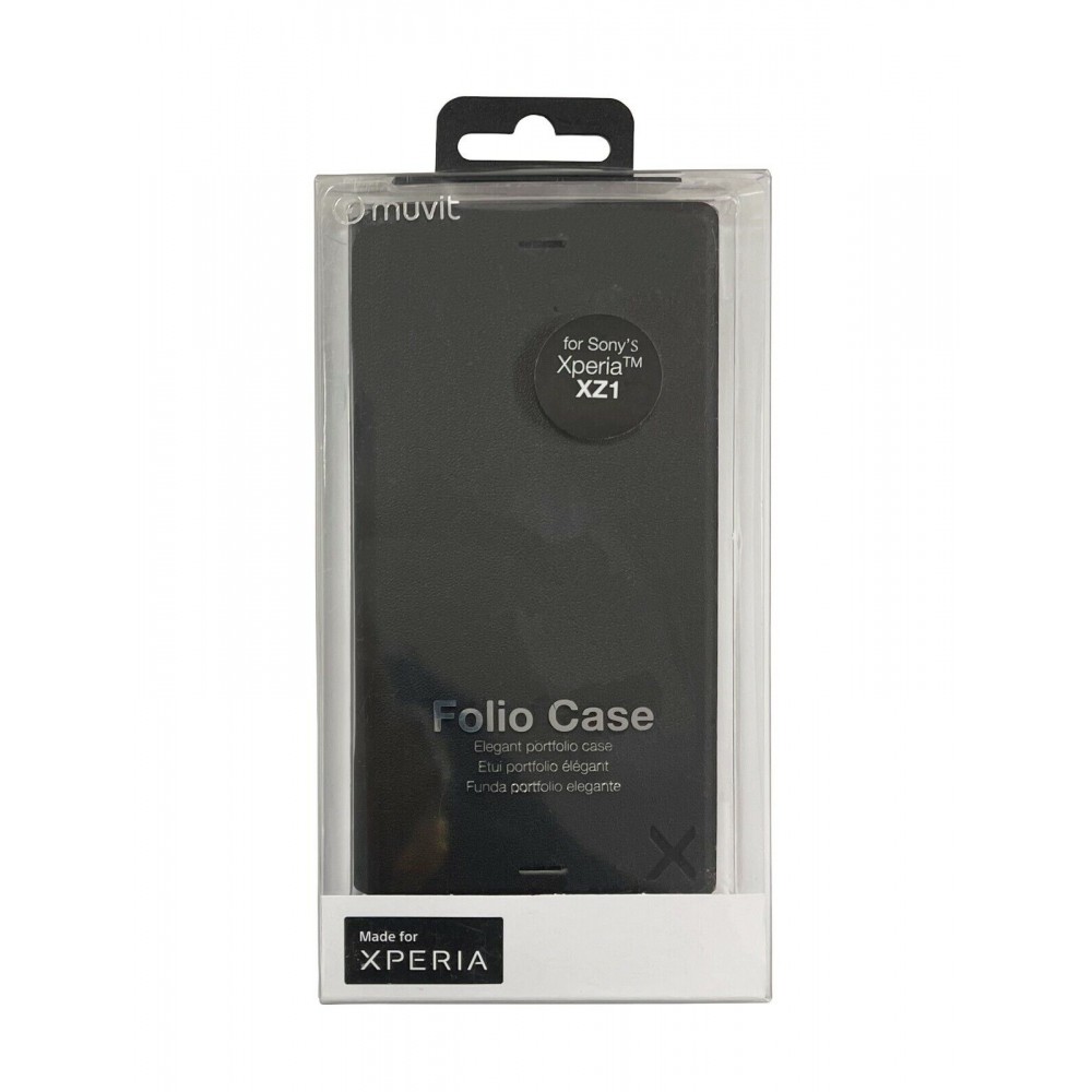 Coque pour Sony Xperia XZ1 rigide folio noir