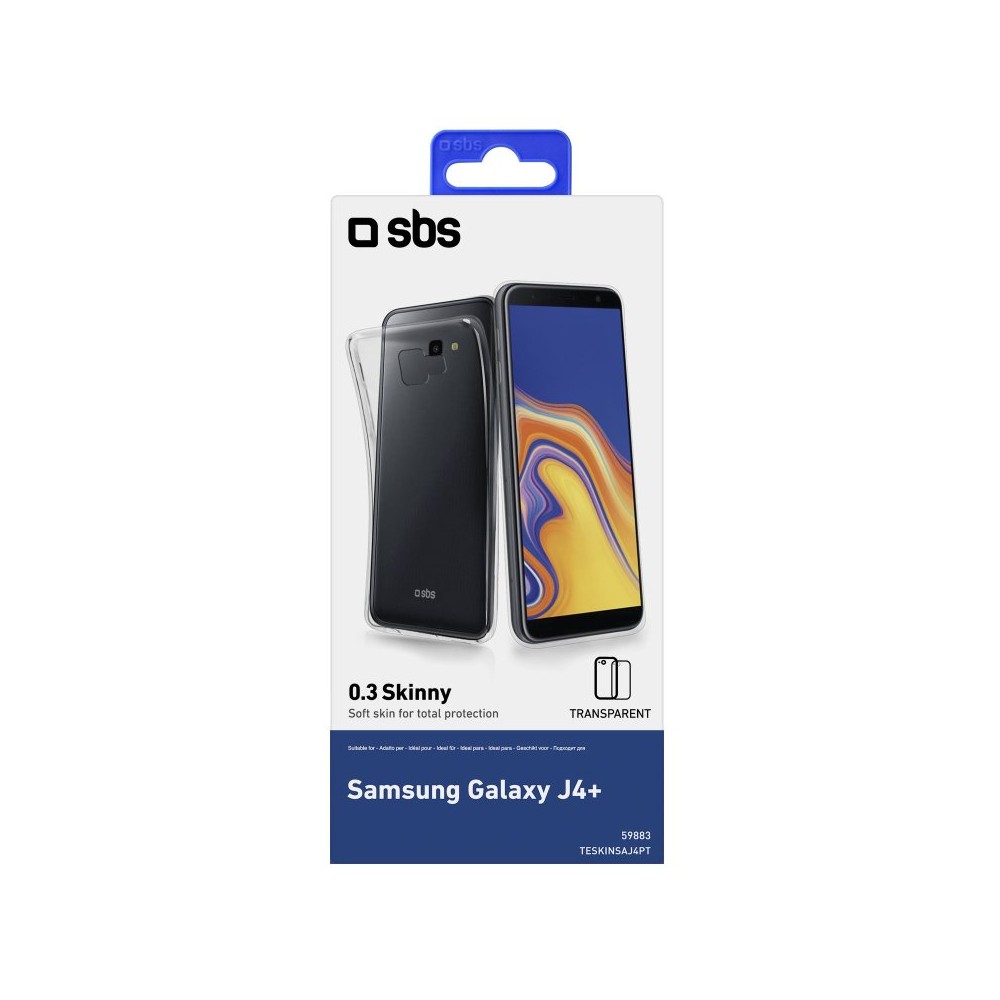 Coque arrière transparente pour Galaxy J4+