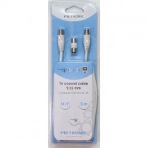 Prolongateur TV + adaptateur 5m Blanc