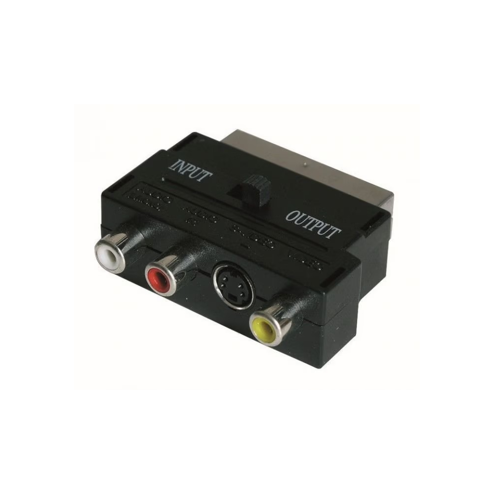 Adaptateur audio vidéo PERITEL mâle SVHS et 3 RCA