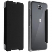 Etui folio noir pour Microsoft Lumia 650