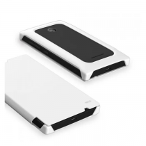 Etui à rabat pour Microsoft Lumia 435 Mozo blanc