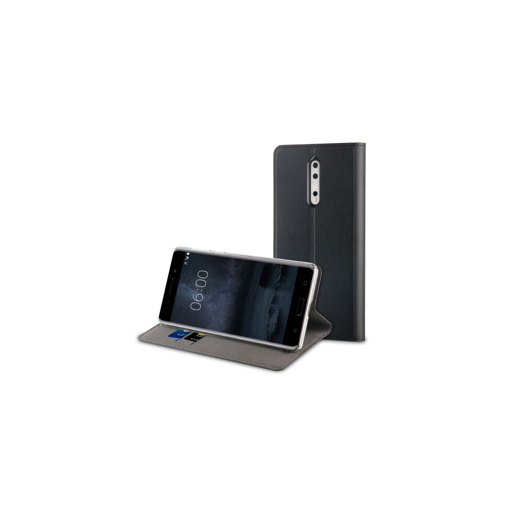 Etui Folio Muvit Stand Noir pour Nokia 8