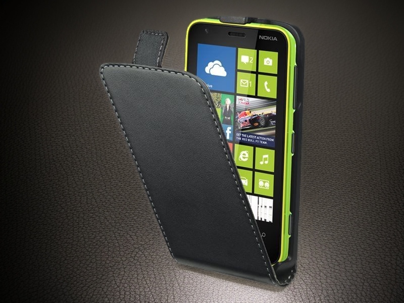 Étui rabat pour téléphone Nokia Lumia 520 Noir
